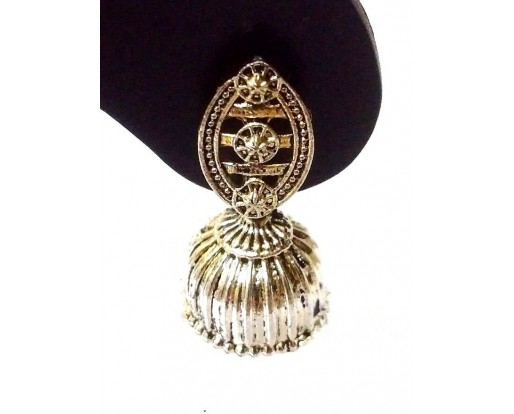 Silver Oxidized Earring Jhumka Jhumki Jewelry Ethnic Bollywood Drop Dangle EA207